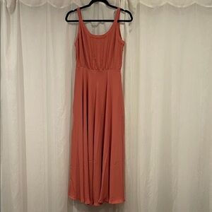 Banana Republic Factory Scoop-Neck Midi Dress in coral